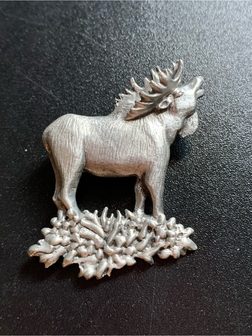 Silver Moose Pin Brooch